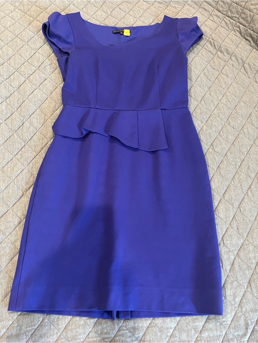 ANTONIO MELANI Cobalt Blue Peplum Midi Dress